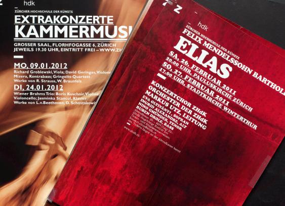 Unvollständige Sammlung Kleinplakate für Konzerte