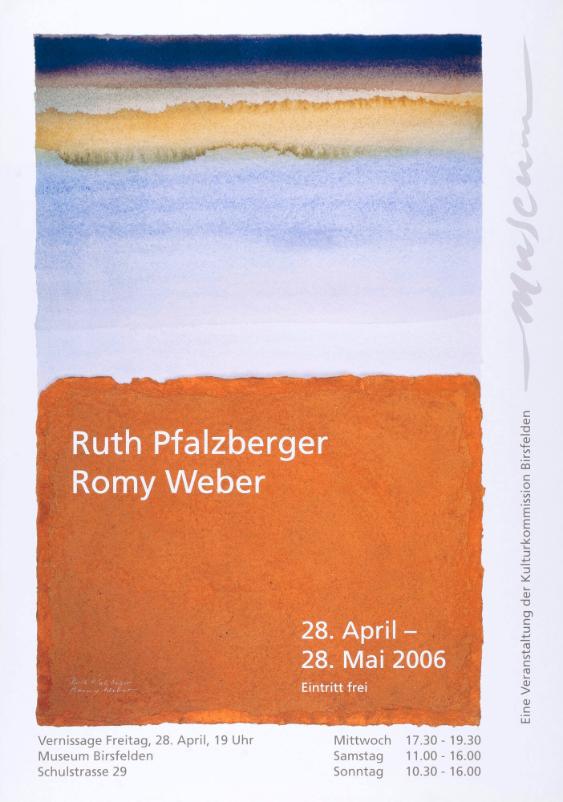Ruth Pfalzberger Romy Weber - Eine Veranstaltung der Kulturkommission Birsfelden - Museum Birsfelden