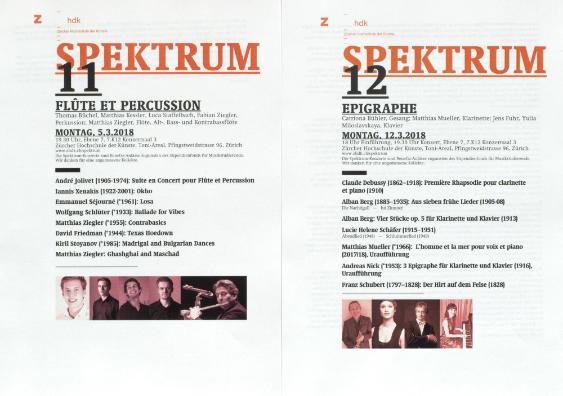 Konzertreihe Spektrum 2018