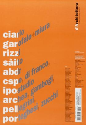 ciarlo - garofalo + miura - rizzi - sàito - abdr - d'Architettura - rivista italiana d'architettura