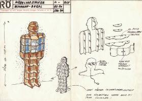 Susi und Ueli Berger, Zeichnung Einmann-Regal, 1977, Museum für Gestaltung Zürich, Designsammlu…
