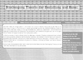 HGKZ, Studienbereich Theorie der Gestaltung und Kunst