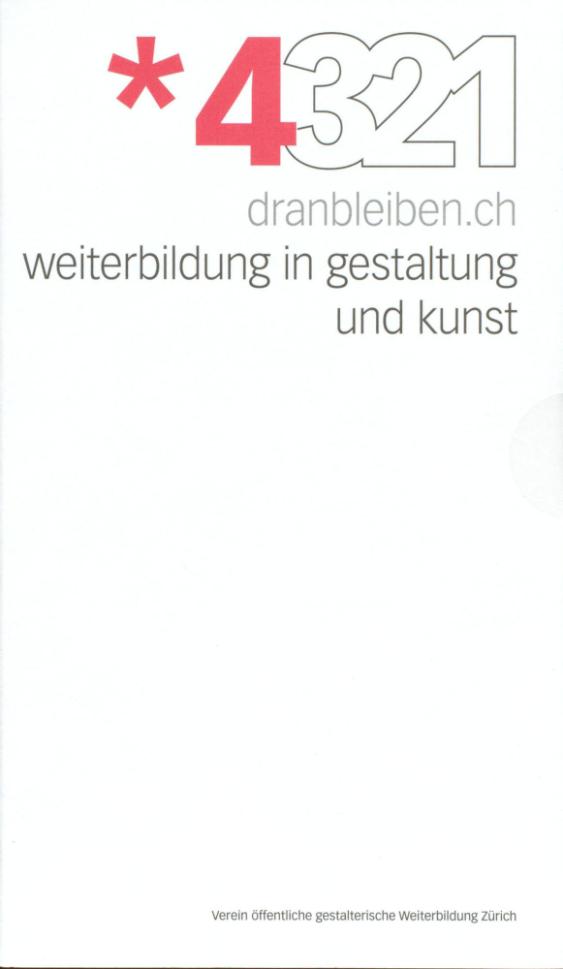 ZHdK, Weiterbildung in Gestaltung und Kunst - *4321