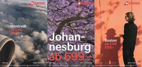 Swiss - Montreal ab 629.- - Swiss - Johannesburg ab 699.- - Swiss - Boston ab 699.-