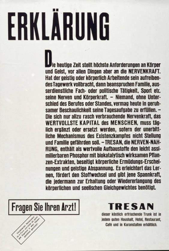 Erklärung - Die heutige Zeit stellt höchste Anforderungen an Körper und Geist, (...) - Tresan dieser köstlich erfrischende Trunk (...)