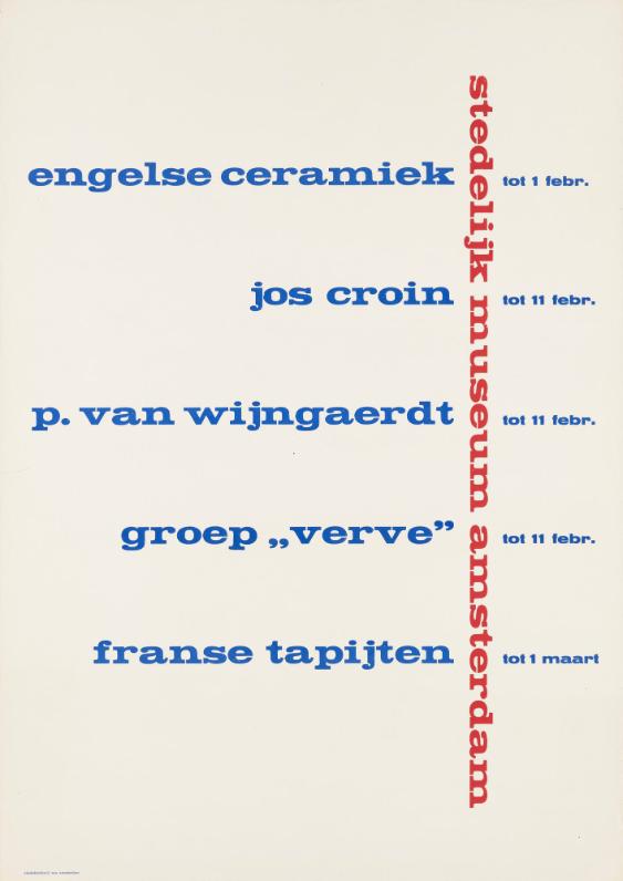 Engelse ceramiek - Jos Croin - P. van Wijngaerdt - Groep "Verve" - Franse Tapijten - Stedelijk Museum Amsterdam