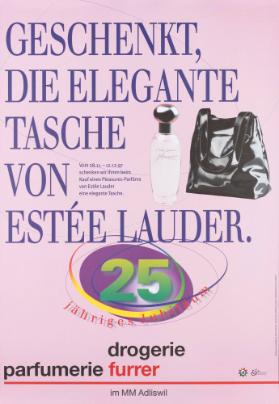 Geschenkt, die elegante Tasche von Estée Lauder. 25 jähriges Jubiläum - Drogerie Parfumerie Furrer