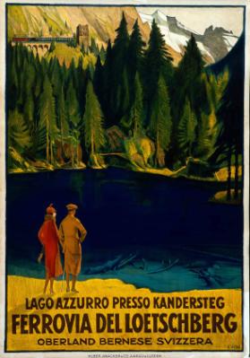 Lago azzurro presso Kandersteg - Ferrovia del Loetschberg - Oberland Bernese Svizzera