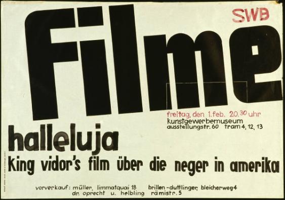 SWB - Filme - Halleluja - King Vidor's Film über die Neger in Amerika - Kunstgewerbemuseum