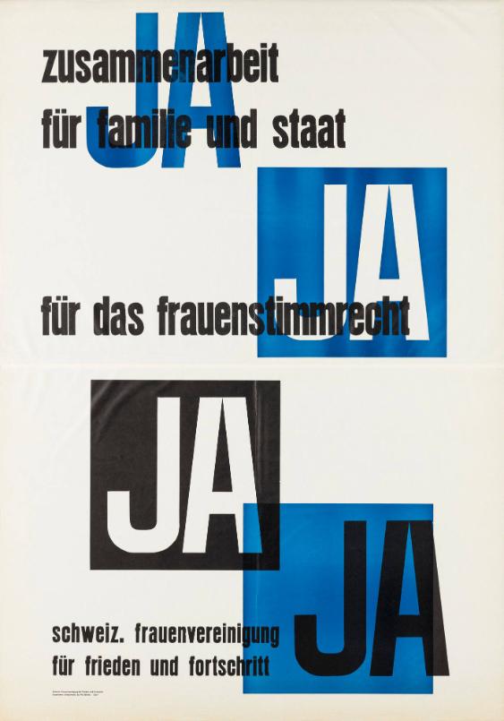 Zusammenarbeit für Familie und Staat Ja - Für das Frauenstimmrecht Ja