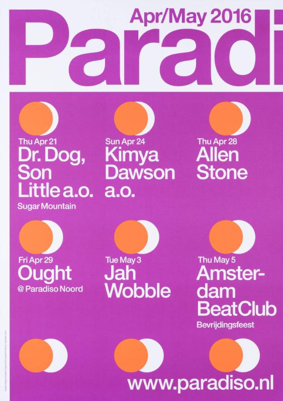 Paradi[so] - Dr. Dog, Son Little a.o. - Kimya Dawson a. o. - Allen Stone - Ought - Jah Wobble - Amsterdam Beat Club - www.paradiso.nl