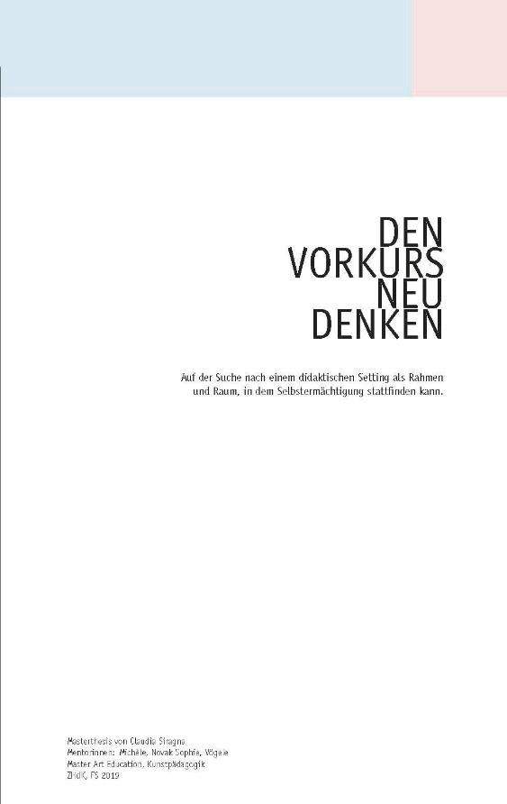 Den Vorkurs neu Denken