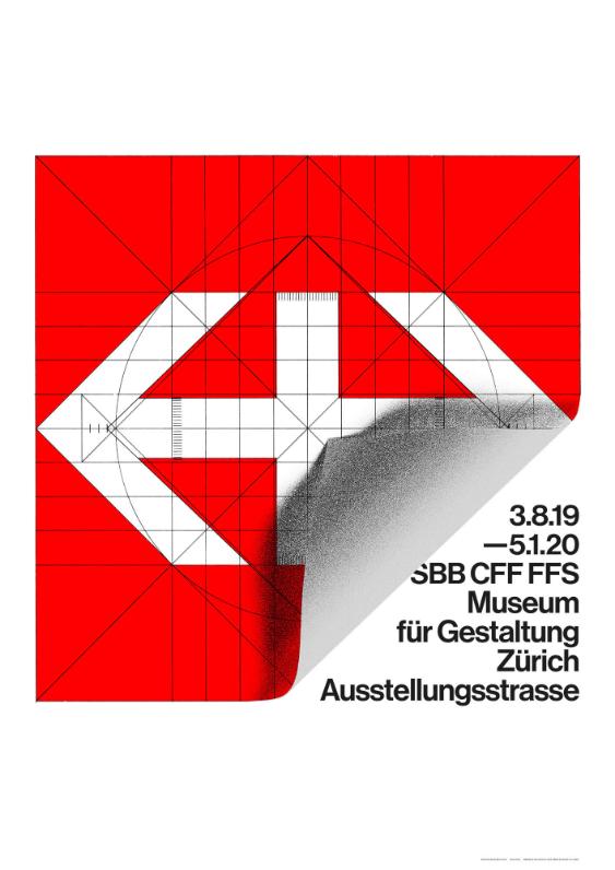 Studio Marcus Kraft, Ausstellungsplakat SBB CFF FFS, Museum für Gestaltung Zürich, 2019, © ZHdK
