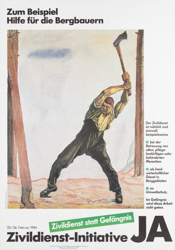 Zum Beispiel Hilfe für die Bergbauern - Zivildienst statt Gefängnis - Zivildienst-Initiative ja