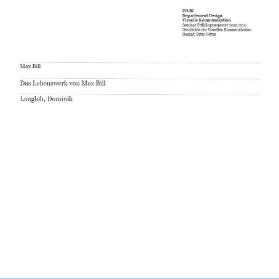 Max Bill. Das Lebenswerk von Max Bill