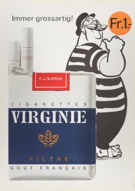 Cigarettes Virginie - Fr. 1.- - Immer grossartig!