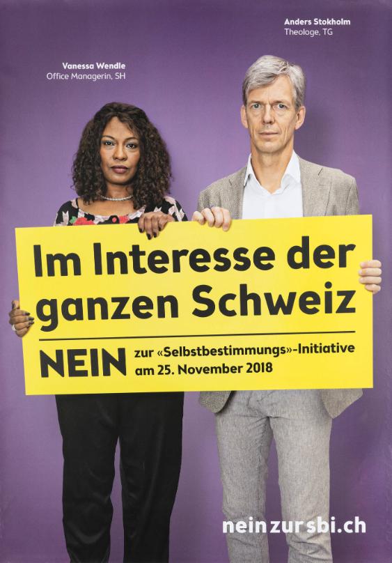 Im Interesse der ganzen Schweiz - Nein zur "Selbstbestimmungs"-Initiative