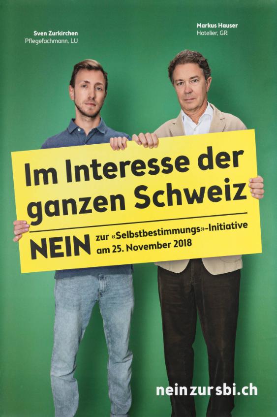 Im Interesse der ganzen Schweiz - Nein zur "Selbstbestimmungs"-Initiative