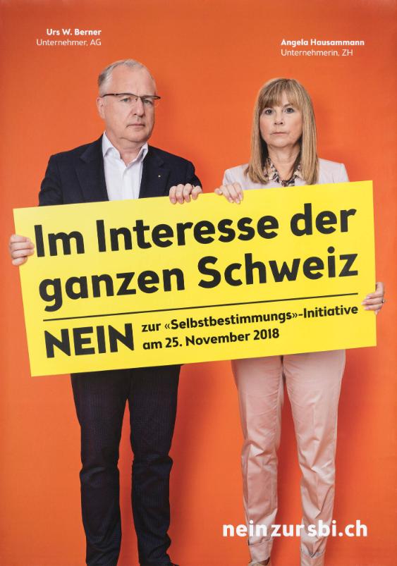 Im Interesse der ganzen Schweiz - Nein zur "Selbstbestimmungs"-Initiative