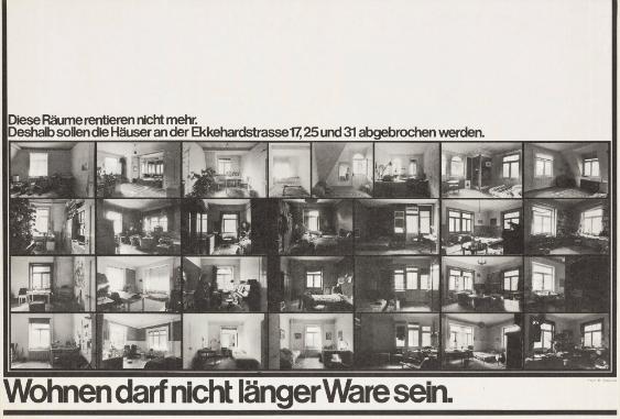 Diese Räume rentieren nicht mehr. Deshalb sollen die Häuser an der Ekkehardstrasse 17, 25 und 31 abgebrochen werden. Wohnen darf nicht länger Ware sein.