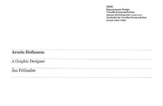 Armin Hofmann. A Graphic Designer