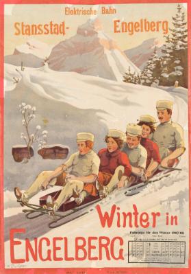 Elektrische Bahn Stansstad-Engelberg - Winter in Engelberg - Fahrplan für den Winter 1907/08