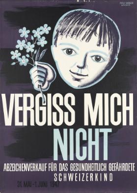 Vergiss mich nicht - Abzeichenverkauf für das gesundheitlich gefährdete Schweizer Kind