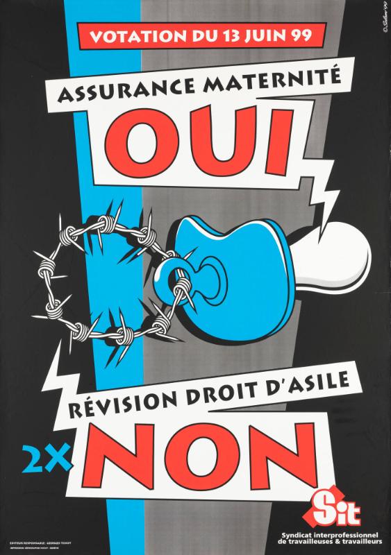 Votation du 13 Juin 99 - Assurance maternité - OUI - Revision droit d'asile - 2x NON - Sit - Syndicat interprofessionnel de travailleuses & travailleurs