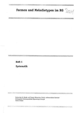 Formen und Melodientypen im RG
