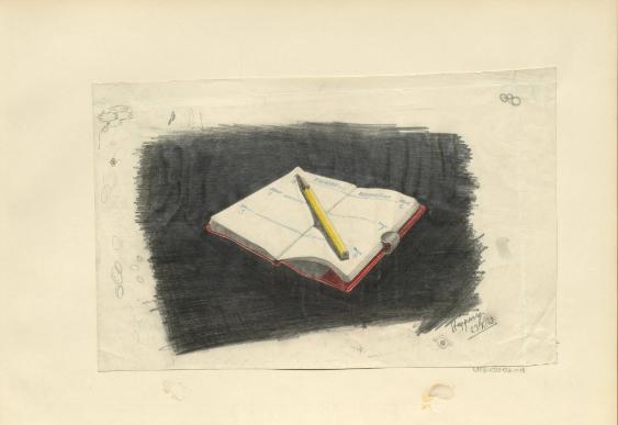 [Agenda mit Bleistift]
