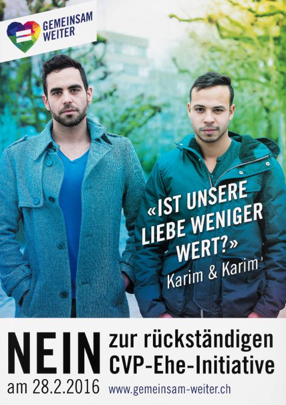 "ist unsere Liebe weniger wert?" Karim&Karim - Nein zur rückständigen CVP-Initiative - Gemeinsam weiter