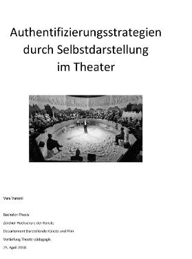 Authentifizierungsstrategien durch Selbstdarstellung im Theater