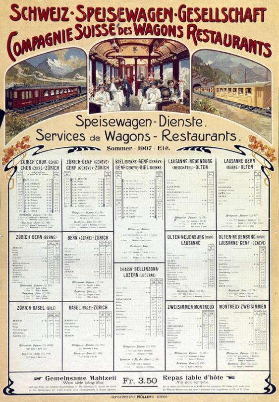 Schweiz. Speisewagen-Gesellschaft - Speisewagen-Dienste