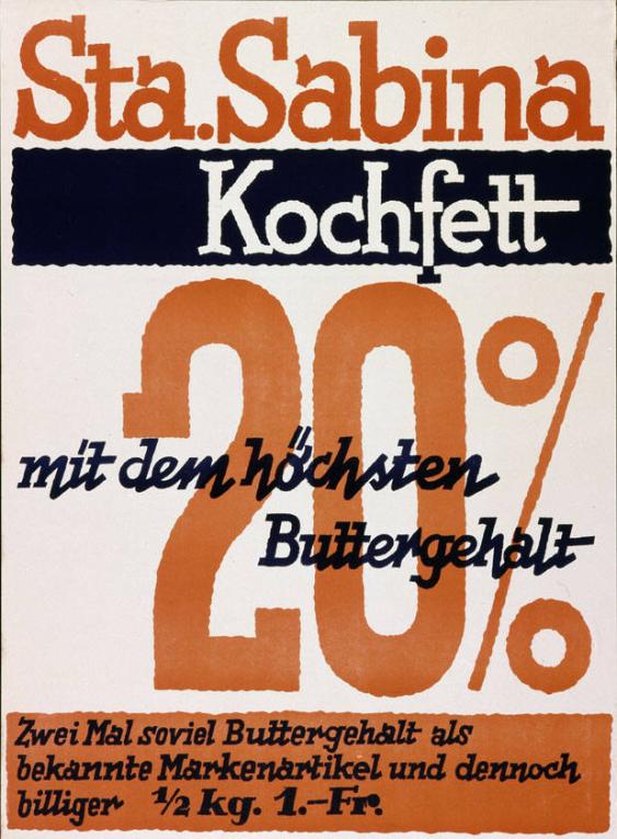 Sta. Sabina Kochfett - mit dem höchsten Buttergehalt - Zwei Mal soviel Buttergehalt als bekannte Markenartikel und dennoch billiger.