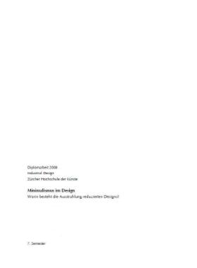 Minimalismus im Design