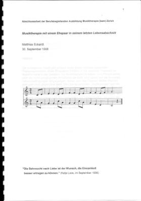 Musiktherapie mit einem Ehepaar in seinem letzten Lebensabschnitt