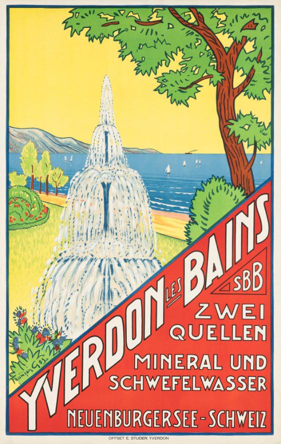 Yverdon les Bains - Zwei Quellen - Mineral und Schwefelwasser - Neuenburgersee-Schweiz