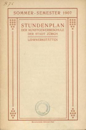 Kunstgewerbeschule der Stadt Zürich, Lehrwerkstätten