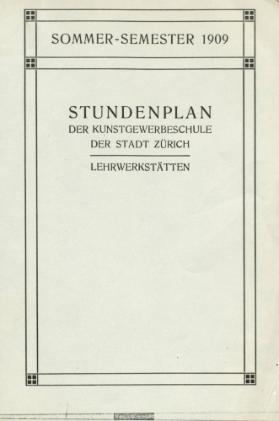 Kunstgewerbeschule der Stadt Zürich, Lehrwerkstätten