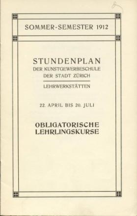 obligatorische Lehrlingskurse, SS 1912