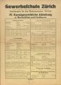 Gewerbeschule Zürich, Stundenplan IV. Kunstgewerbliche Abteilung WS 1915-1916