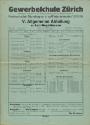 Gewerbeschule Zürich, Stundenplan V. Allgemeine Abteilung (Lehrlingsklasse), WS 1915-1916 (prov…