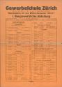 Gewerbeschule Zürich, Stundenplan I. Baugewerbliche Abteilung WS 1916-1917