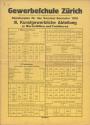 Gewerbeschule Zürich, Stundenplan III. Kunstgewerbliche Abteilung SS 1916