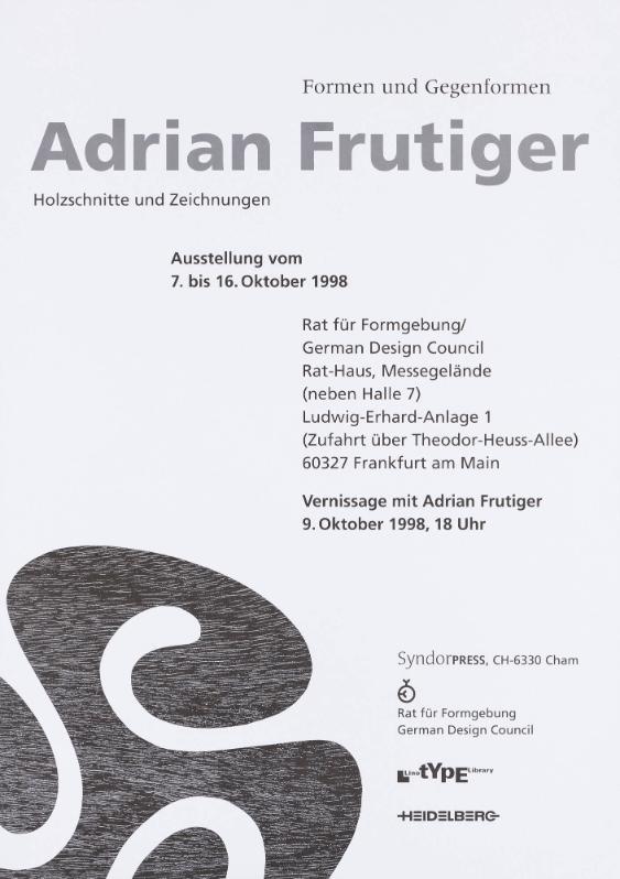 Formen und Gegenformen - Adrian Frutiger - Holzschnitte und Zeichnungen - Rat für Formgebung / German Council