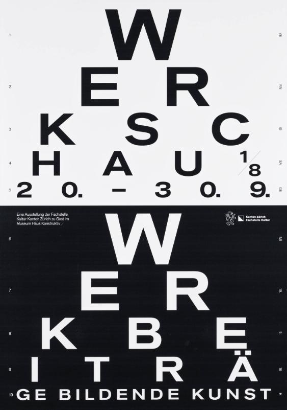 Werkschau - Werkbeiträge bildende Kunst - Eine Ausstellung der Fachstelle Kultur Kanton Zürich zu Gast im Museum Haus Konstruktiv