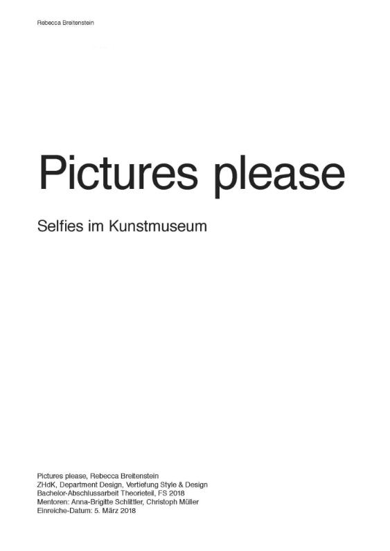 Pictures please - Selfies im Kunstmuseum