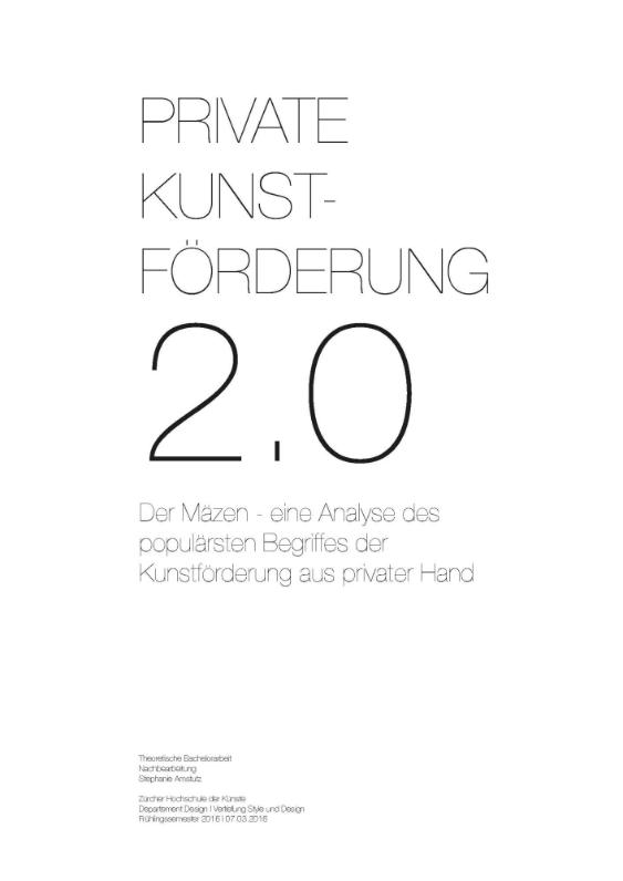 Private Kunstförderung 2.0