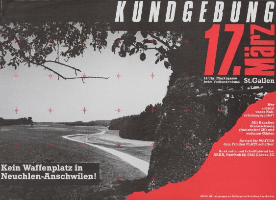 Kundgebung 17. März St. Gallen - Kein Waffenplatz in Neuchlen-Anschwilen!