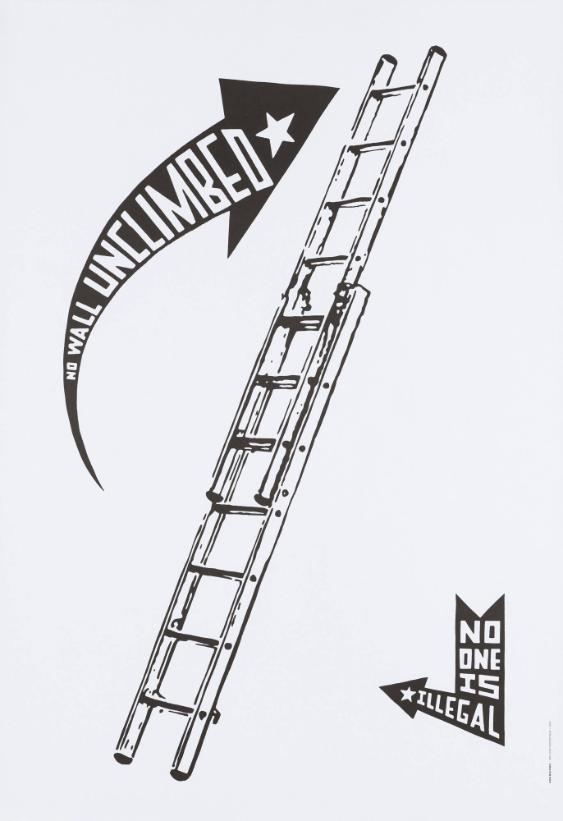 No Wall Unclimbed - No One Is Ilegal - Crit-Icon Poster Tour